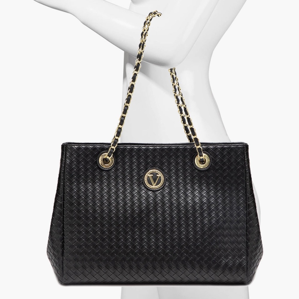 Vera New York Rosalia Woven Tote Black